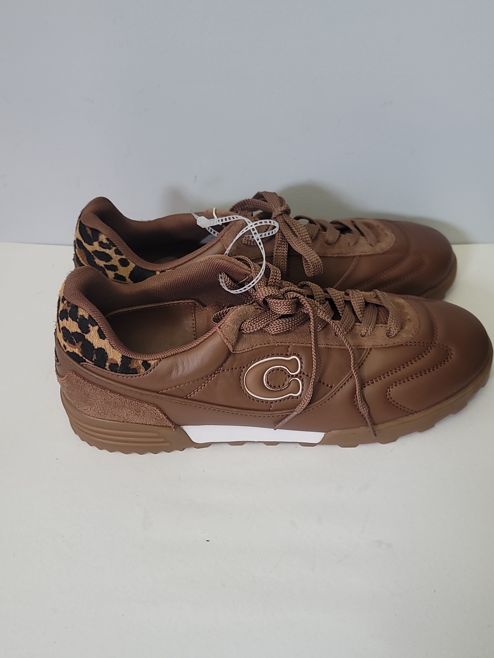 Coach Men's Match Sneaker with Leopard Print
